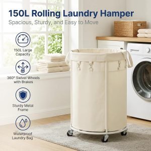 Capacity Rolling Laundry Basket Hamper