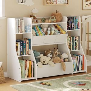 Kids Bookshelf and Toy Storage Organizer