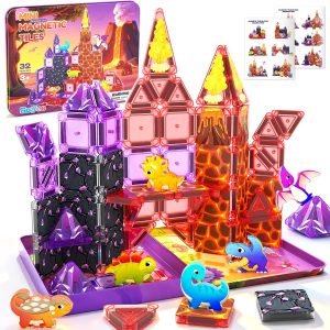 Mini Magnetic Tiles Kids Dinosaur Toys