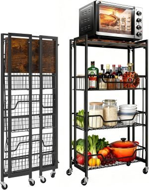 4-Tier Folding Storage Shelf Cart