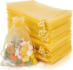100-Piece Gold Organza Gift Bags