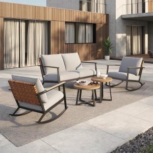Grand Patio 5-Piece Wicker Bistro Set