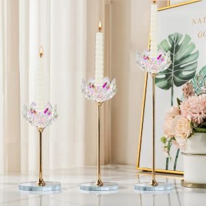 3-Piece Crystal Candle Holders 
