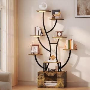 Tall Bookshelf with LED Light