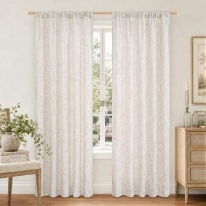Leaf Botanical Pattern Curtains Panels Set