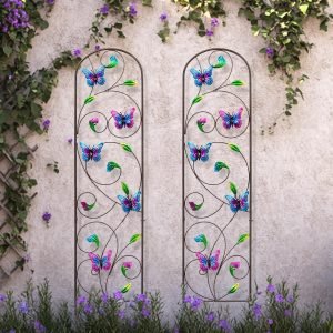 Set of 2 Metal Butterfly Garden Trellis