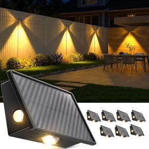 Solar Fence Lights Outdoor – 8 Pack