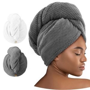 2-Pack Microfiber Hair Towel Wrap