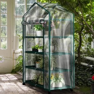 Portable Greenhouse with Locking Wheels & PVC Cover