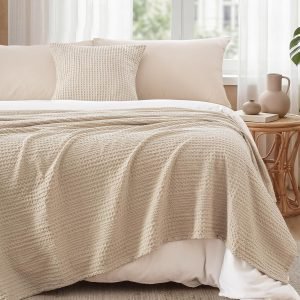 Lightweight Waffle Weave Blanket Queen Size