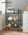 3-Tier Steel Storage Rack with Wheels