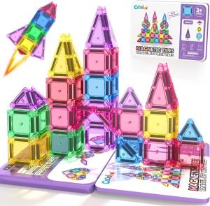 Mini Magnetic Tiles Travel Toys 40PCS