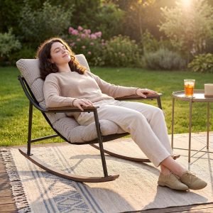 Outdoor Papasan Rocking Chair