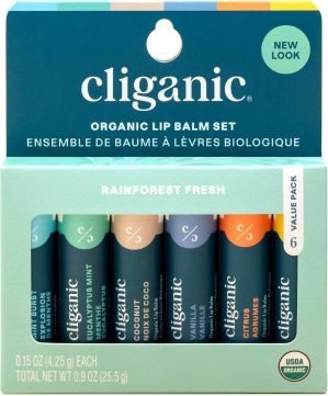 Cliganic Organic Lip Balm Set