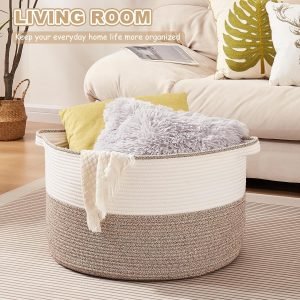 Large Blanket Basket with Handles
