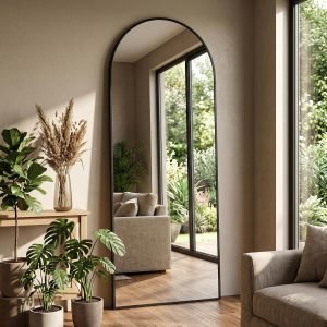 Floor Mirror Full Length Arched Full Length Mirror with Stand