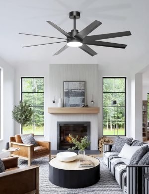 60″ Black Ceiling Fan with Light