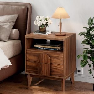 Farmhouse Nightstand with Charging Station