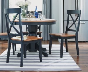 Home Styles Classic Black and Oak Pair of Dining Chairs