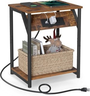 End Table with Charging Station