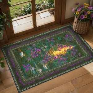 2×3 Washable Impressionist Floral Small Area Rug