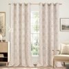Linen Curtains with Floral for Living Room 2 Panels