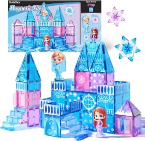 Princess Magnetic Tiles with 2 Dolls & Stairs
