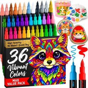 36 Dual-Tip Acrylic Paint Marker Pens