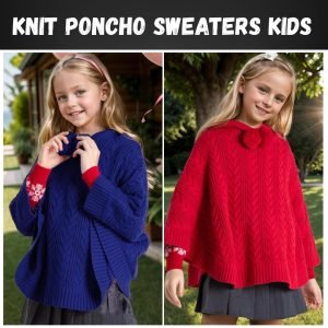 Knit Poncho Sweaters Kids