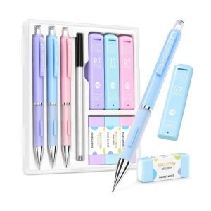 Cute Mechanical Pencil Set 3-Pack with Case