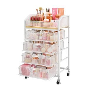 Makeup Organizer Cart with 4 Drawers