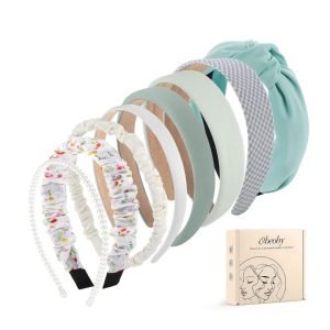 8 Pack Green Headbands for Girls