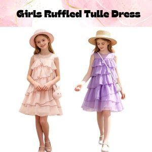 Girls Ruffled Tulle Dress