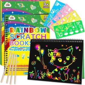 2-Pack Rainbow Scratch Paper Notebooks