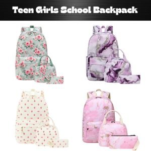 3-in-1 Girls Backpack Set with Lunch Bag & Pencil Case