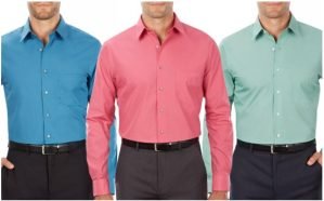 Van Heusen Men’s Regular Fit Point Collar Poplin Dress Shirt