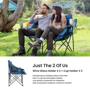 OUTDOOR Portable Folding Double Duo Camping Chair
