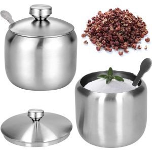 Stainless Steel Sugar Bowl 2pcs