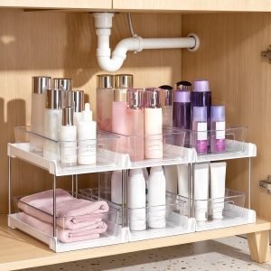 3 Pack 2 Tier Bathroom Under Sink Organizers