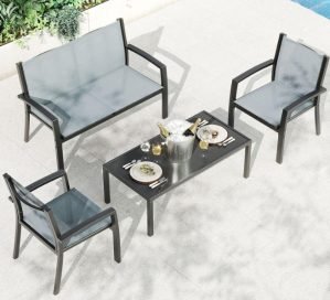 4 Piece Patio Bistro Furniture Set
