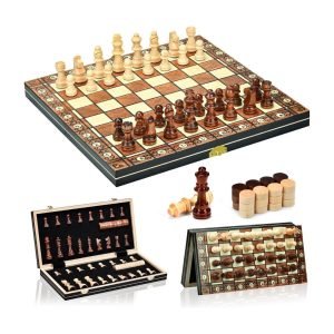 2 in 1 Magnetic Wooden Chess Set
