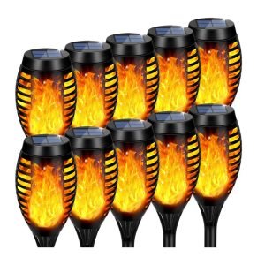 Solar Torch Lights Outdoor Flickering Flame