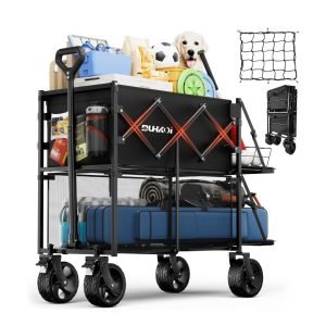 Double Decker Collapsible Wagon with Brakes