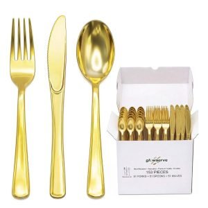 153 Pack Disposable Plastic Silverware Set