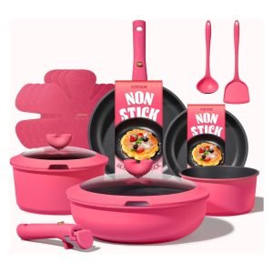 CAROTE 15pcs Pots and Pans Set Non Stick