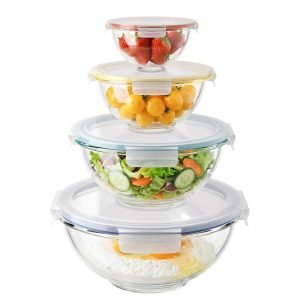 4Set Nesting Glass Mixing Bowl Set