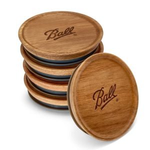 5 Pack Ball Jar Wooden Storage Lids