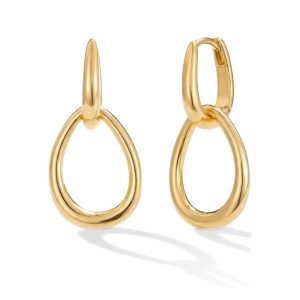14K Gold Plated Hoop Earrings for Women