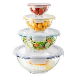 4Set Nesting Glass Mixing Bowl Set