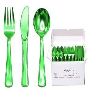 153 Pack  Disposable Plastic Silverware Set Cutlery Set